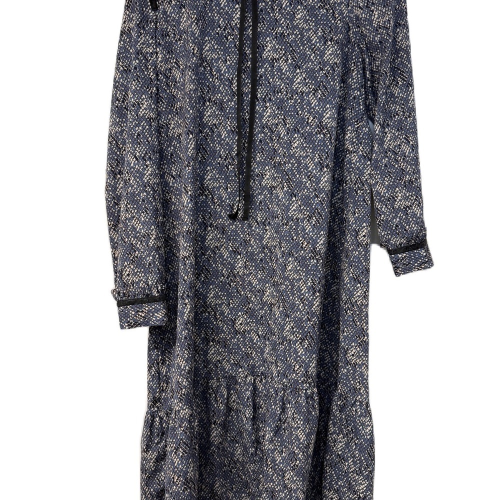 Women’s Elegant Blue Patterned Midi Dress L